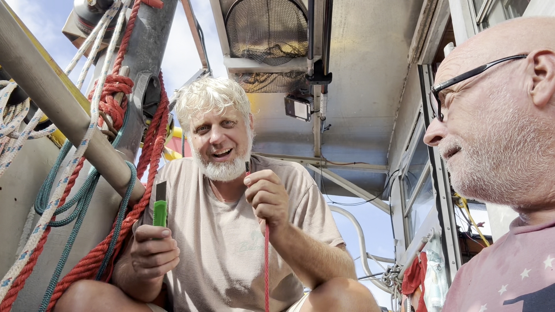 Trying to Keep Sargassum Off the Tow Lines still 2